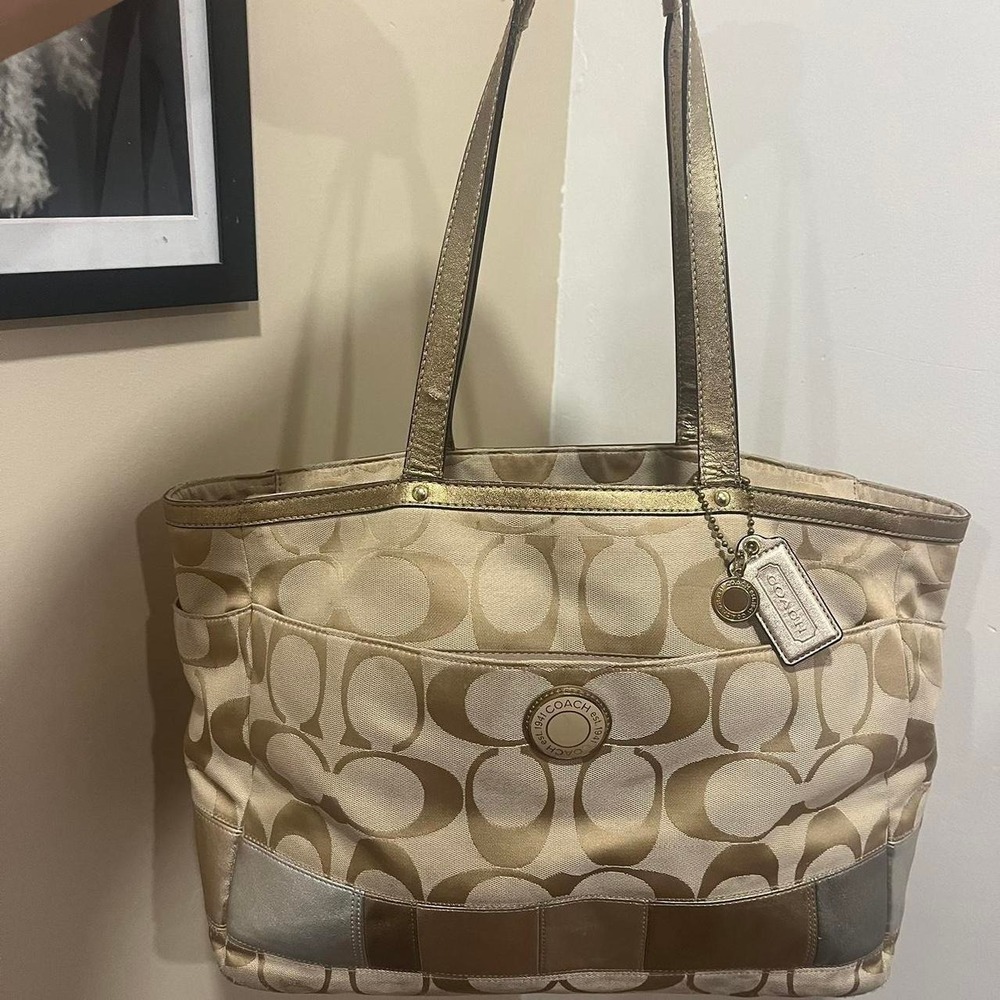 Y2K 2000s Coach Signature Cs Mongram Diaper Shoulder Bag / Handbag